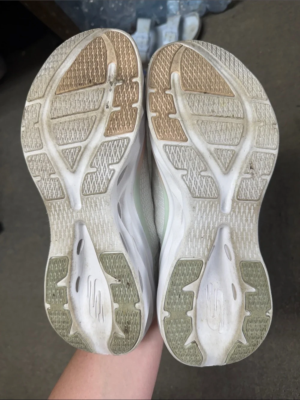 Skechers Slip-In Knit Slip-On Sneakers - White with Pink Accents